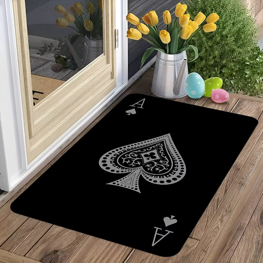 Ace Of Spade Badezimmermatte mit Streifenmuster, rutschfest und wasserabsorbierend, Schwarz, B/T: 60 x 40 cm - Bild 4