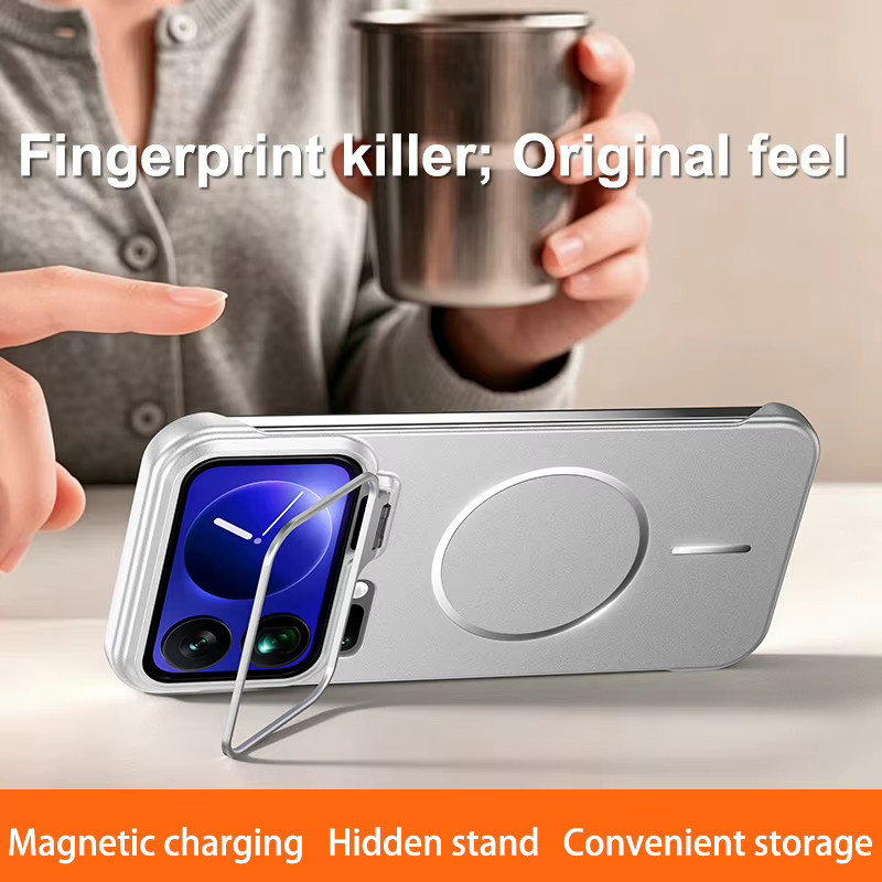 Stoßfeste MagSafe Magnetische Schutzhülle für Xiaomi 17 Pro Max, 15, 14 Pro in Orange, Matt - Bild 3