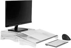Monitorständer BakkerElkhuizen Q-riser 110 aus Acryl in Transparent mit verstellbarer Höhe 75/105 mm und Tragkraft bis 8,5 kg - Bild 1
