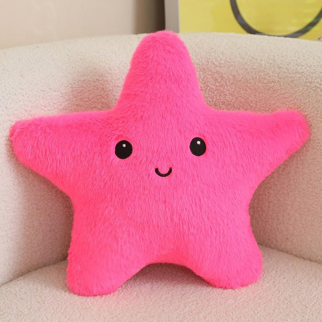 Yiran toy Sternförmiges Plüschkissen in Pink für Kinderzimmer und Wohnzimmer - Bild 1