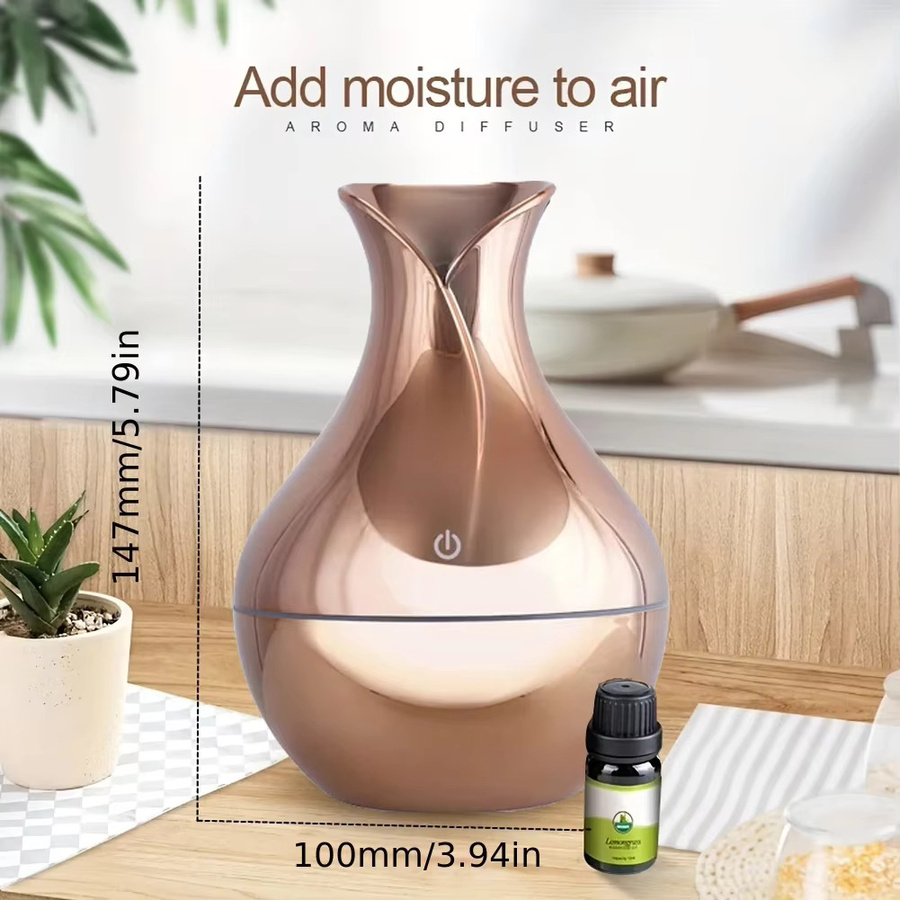 DELIXING USB Elektrischer Ultraschall Aroma Diffusor und Luftbefeuchter mit 7-Farben-LED-Licht in Weiß - Bild 3