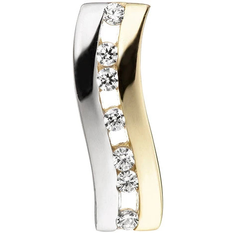 Colfem Anhänger 333 Gelbgold, bicolor, Zirkonia, Unisex - Bild 1
