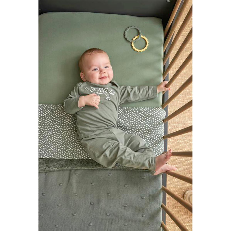 Meyco Baby Spannbetttuch aus Jersey in Grün, B/T: 60 x 120 cm - Bild 2
