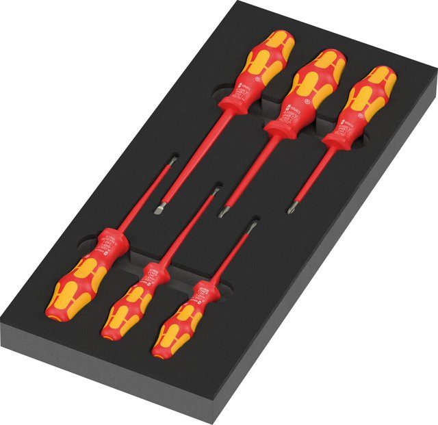 Wera Schaumstoffeinlage für Schraubendreher Kraftform Serie 100 VDE Set 1, 7-teilig, grau-rot - Bild 1