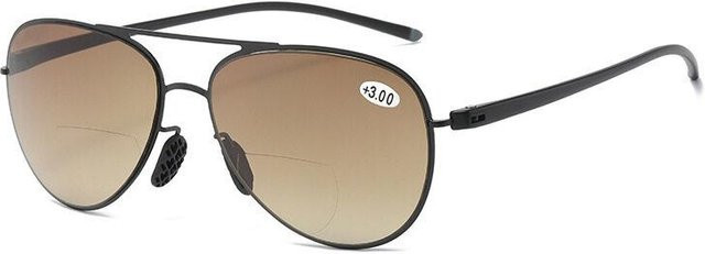 Yiran glasses Lesebrille Bifokal, Metall, Aviator, Unisex, beige - Bild 1