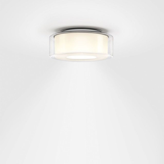 Serien Lighting Curling Ceiling M LED-Deckenleuchte mit transparentem Glasschirm und zylindrischem Reflektor in Chrom, dimmbar mit dim2warm (1800K - 3000K) - Bild 1