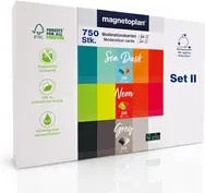 magnetoplan Moderationskarten Set 2, 750-teiliges Set in den Farben Sea Dusk, Neon und Grey, beschreibbar, B 200 mm x H 100 mm - Bild 1