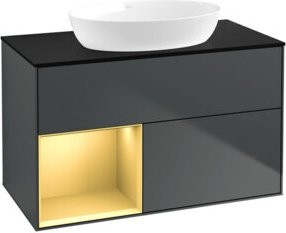 V&B Waschtischunterschrank Finion 100 in Schwarz lackiert, B/T/H: 100 x 50,1 x 50,1 cm - Bild 1