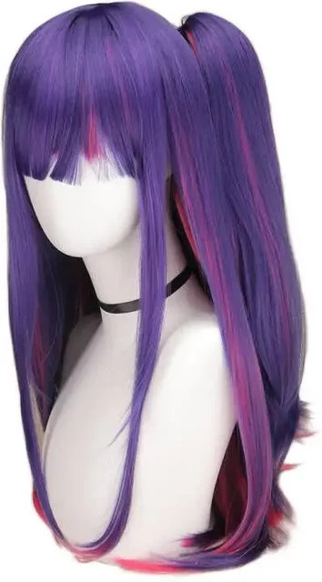 Whimsical W Cosplay Perücke, Hoshino Ai, Lila, Rosa Highlights, Synthetisch - Bild 1