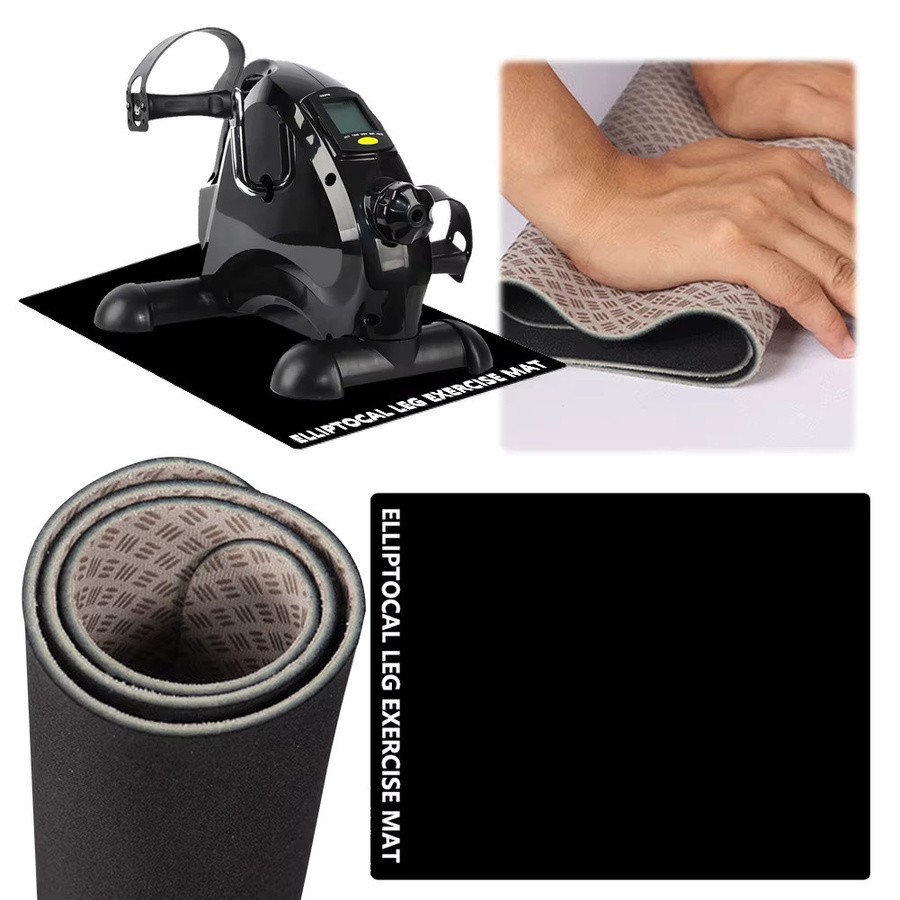 JOCESTYLE Ellipse-Beintrainer-Matte unter dem Schreibtisch, weiche Fitnessmatte zum Bodenschutz in Schwarz, Breite: 43 cm - Bild 4