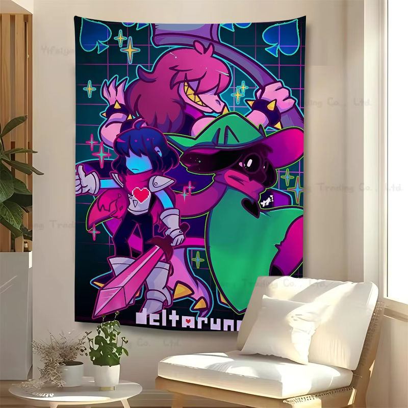 Deltarune Videospiel Wandteppich im Bohemian Tarot Stil, mehrfarbig, Textil, B/H: 70 x 50 cm - Bild 4