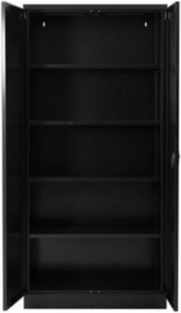 PROREGAL Stahlschrank Bee mit 9 verstellbaren Fachböden und Schließsystem, Schwarz, H x B x T: 195 x 92 x 42 cm