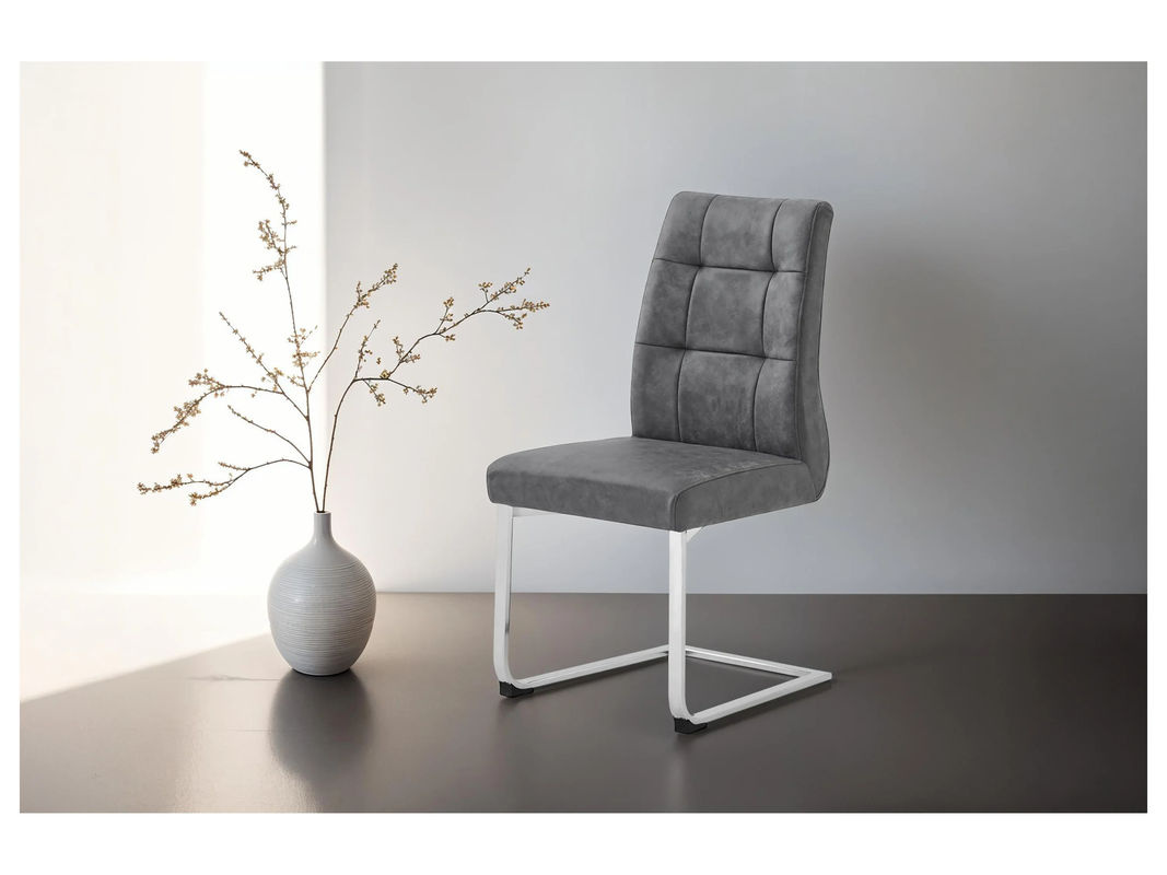 byLIVING Esszimmerstuhl Marlen-XXL Schwingstuhl 2er Set Anthrazit Vintage Stoff mit verchromtem Metallgestell B/H/T: 72 x 96 x 80 cm - Bild 3