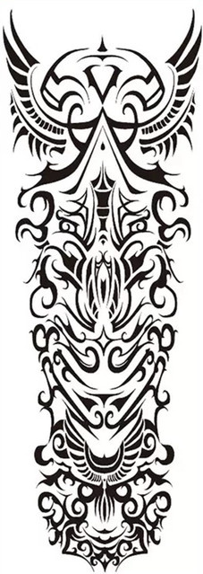 Temporäres Tattoo Tribal-Stil, Schwarz und Weiß - Bild 1
