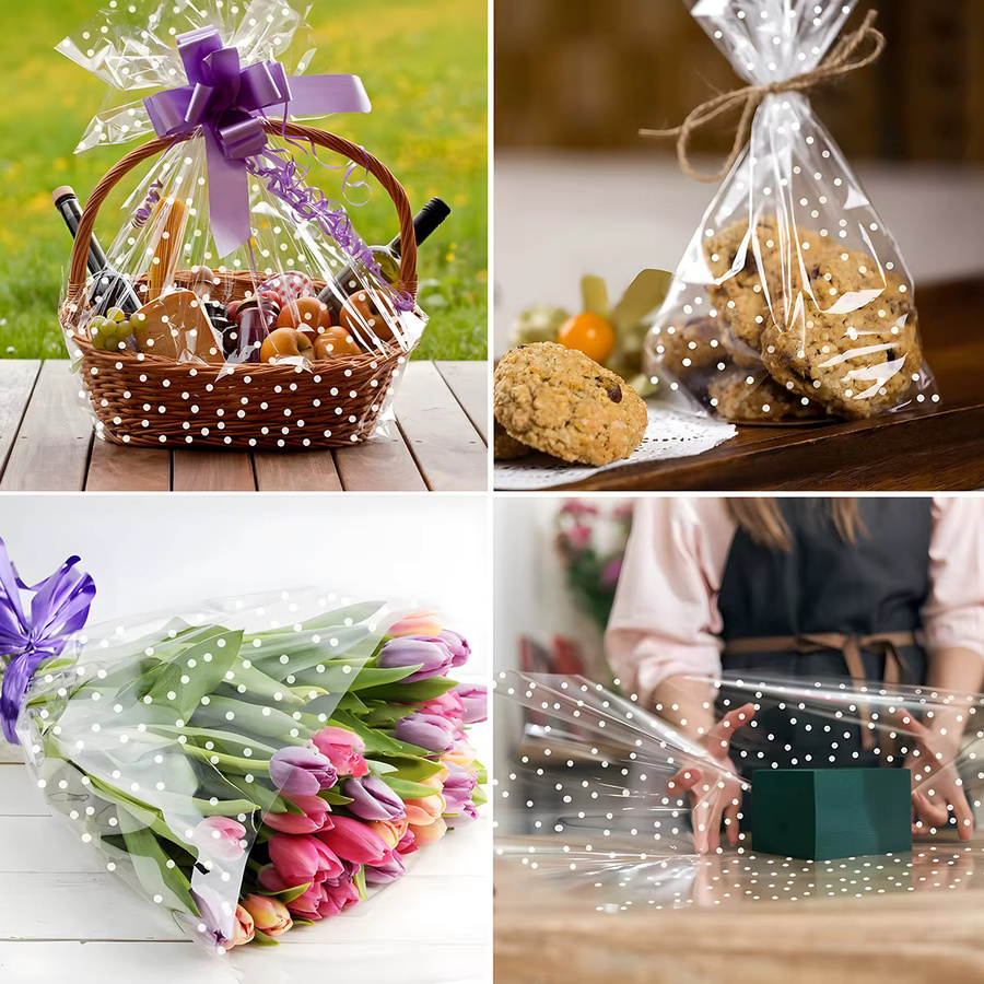 Durchsichtige Zellophan-Verpackungsrolle aus Kunststoff für Geschenkkörbe, Blumensträuße und Bastelarbeiten in Transparent - Bild 3
