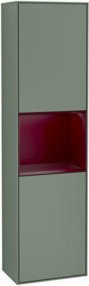 V&B Hochschrank Finion mit LED-Beleuchtung und Glasfachböden, Farbe Oliven, B/T/H: 41,8 x 41,8 x 151,6 cm - Bild 1