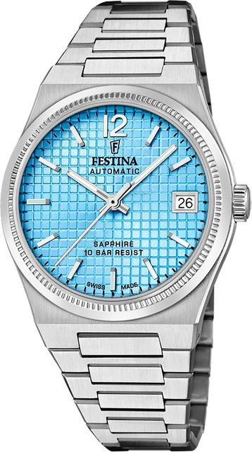 Festina Armbanduhr Automatik, Edelstahl, Blau, 35 mm, Damen - Bild 1