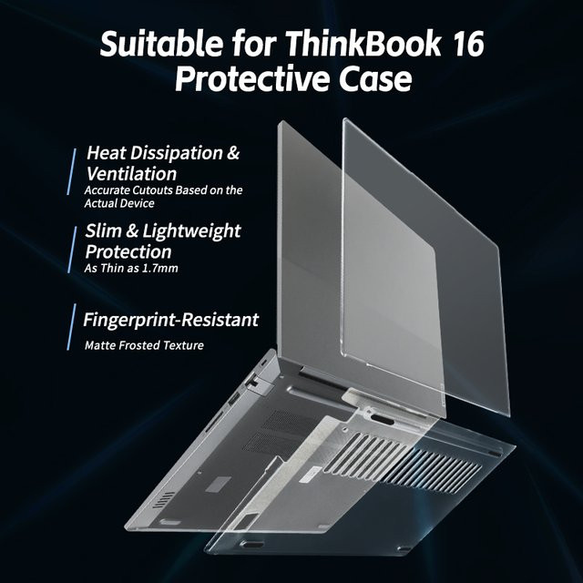 Matte transparente Hartschalen-Schutzhülle für Lenovo ThinkBook 16 G8, G7 und G6 - Bild 1