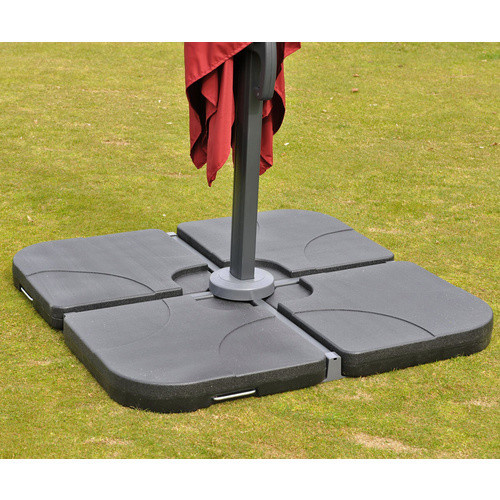 MVG Gastronomie-Ampelschirm MVG-A96 in Türkis mit Schirmständer, neigbar, B: 360 cm, H: 300 cm - Bild 1