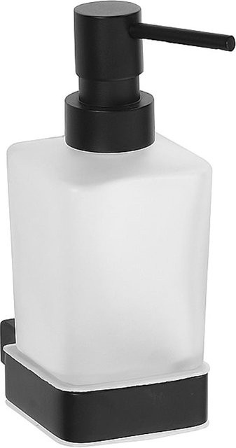 Brillantbad BERO Glasseifenspender aus Glas und Messing in Schwarz, Wandmontage, B/T/H: 6,5 x 12,0 x 15,0 cm - Bild 1