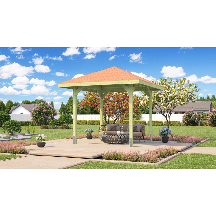 Weka Pavillon Gartenoase 651 mit Satteldach aus Holz, B/T: 294 x 294 cm - Bild 2