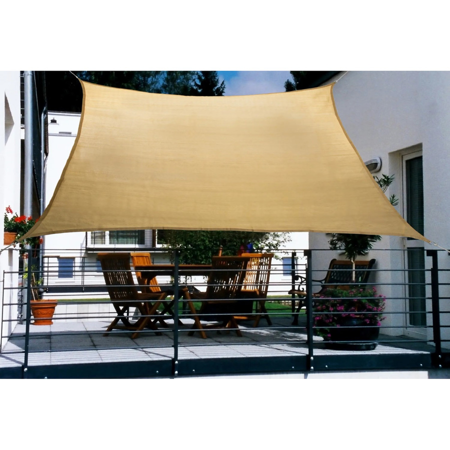 PEDDY SHIELD Balkon-Sonnensegel rechteckig aus Polyester und HDPE in Beige/Weizen, Breite: 270 cm, Tiefe: 140 cm - Bild 2