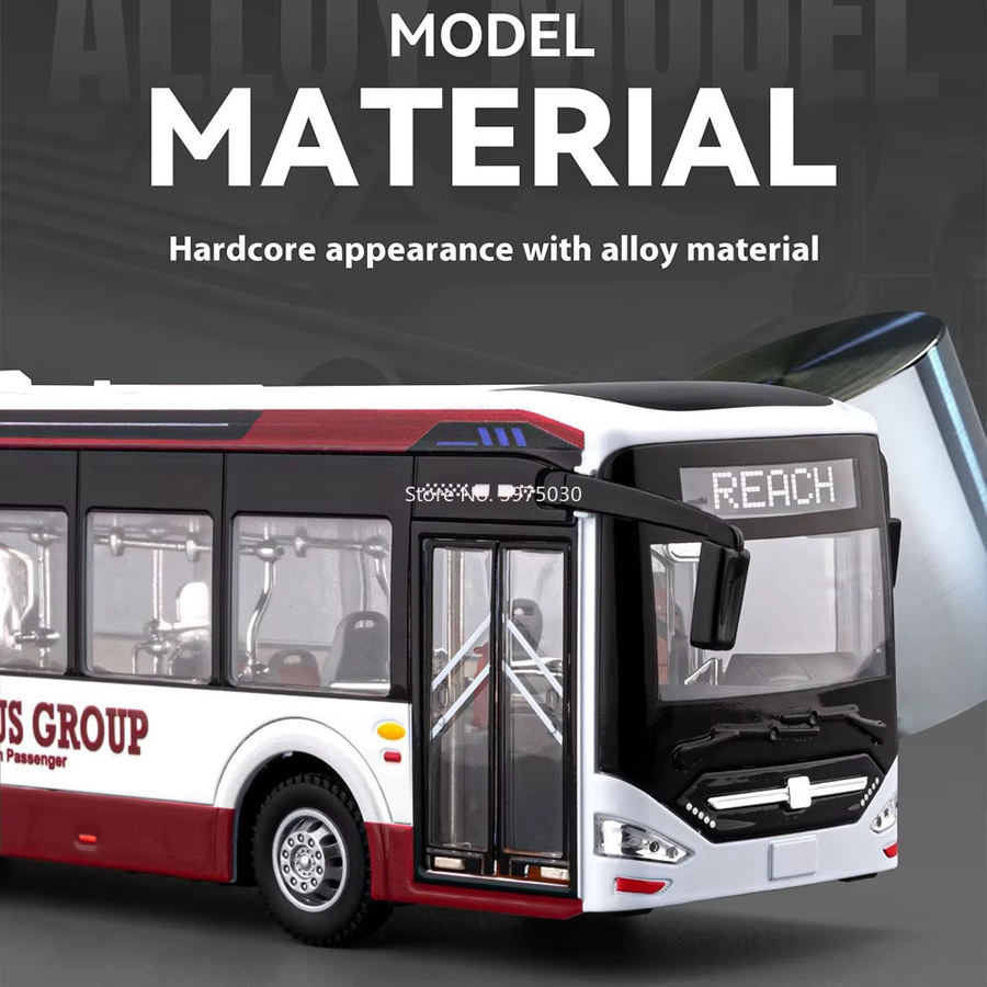 MAKEDA Neue Energie-Busmodelle, Druckguss-Spielzeugautos, 1:42, Licht und Musik - Bild 3