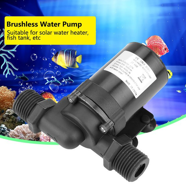 Aramox Mini bürstenlose Tauchpumpe für Solarwarmwasserbereiter, 12V, 0-80 ℃, Schwarz - Bild 1