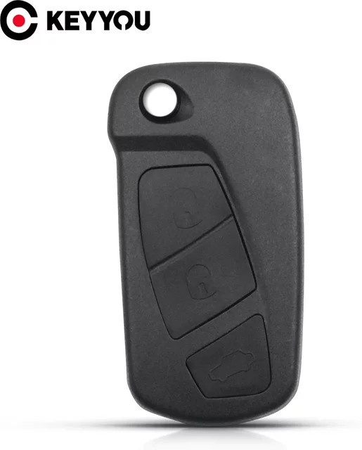 Keyyou Klappschlüssel Gehäuse für Ford Ka MK2 (2013-2016), Ersatzgehäuse mit 3 Tasten in Schwarz - Bild 1