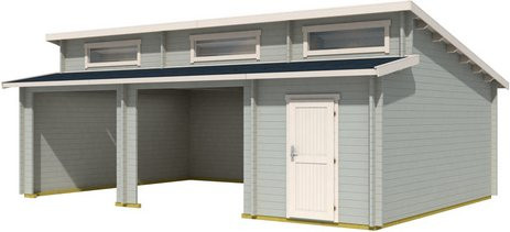 Blockgarage Lasita Maja Hawaii in Grau ohne Tore mit Außenmaß B: 820 cm, T: 579,6 cm - Bild 1