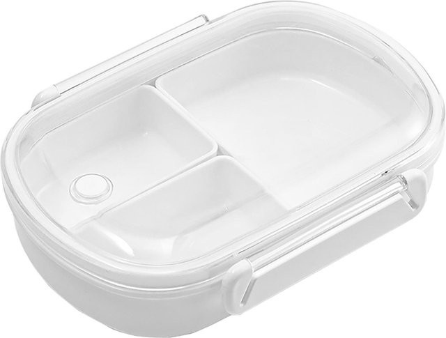 CosyHome Bento Box mit 3 Fächern, auslaufsicher und mikrowellengeeignet, weiß, 490 ml - Bild 1