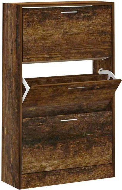 vidaXL Schuhschrank Räuchereiche Modern Wandmontage B/T/H: 63 x 24 x 103 cm - Bild 1