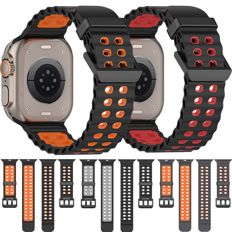Uhrenarmband Silikon, Schwarz, Unisex - Bild 6