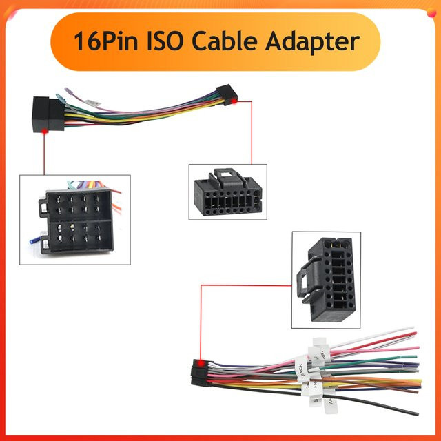 TomoStrong Universal 16 Pin ISO Kabel Adapter aus ABS für Auto Stereo Radios - Bild 1