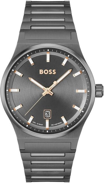 Hugo Boss Armbanduhr, Quarz, Edelstahl, Grau, 41 mm, Herren - Bild 1
