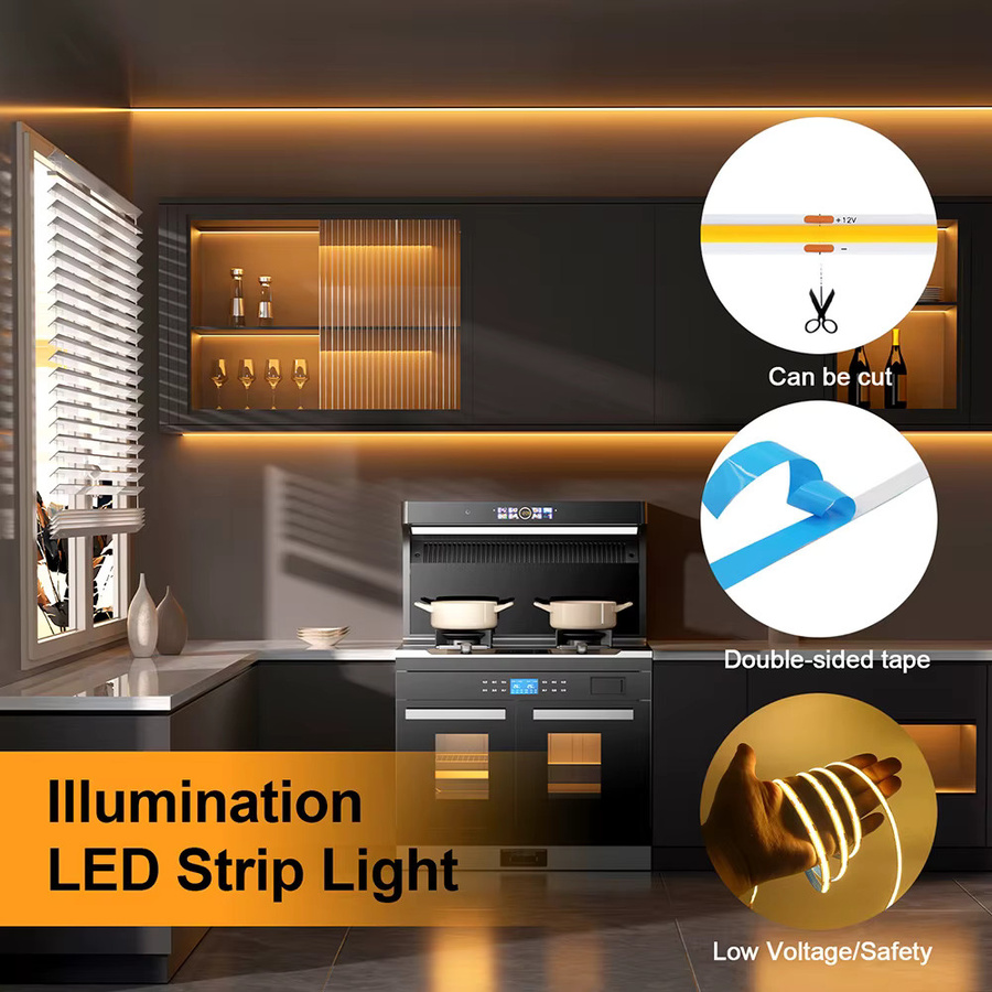 KISUFU COB LED Streifen Weiß Flexibles LED Band mit 320 LEDs für Schrank und Hausbeleuchtung - Bild 4