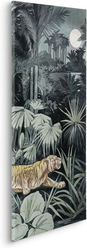 Komar Canvasbild Creeping Tiger Modernes Leinwandbild mit Tier-Motiv in Schwarz und Mehrfarbig, Breite: 90 cm, Höhe: 90 cm - Bild 1