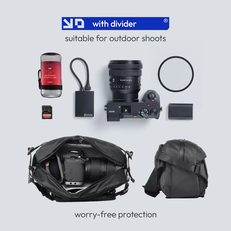 Ulanzi AB02 Concept Wasserdichte Kamera Umhängetasche in Schwarz für DSLR und SLR Kameras - Bild 3