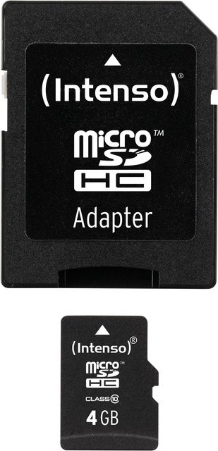 Intenso High Performance microSDHC-Speicherkarte 4 GB Class 10 inklusive SD-Adapter in Schwarz - Bild 2