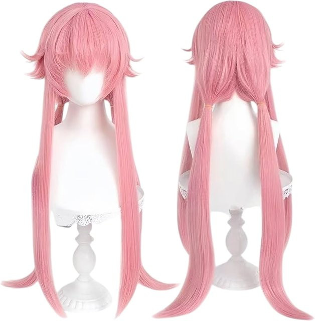 Rosa Cosplay-Perücke, lange Ponytails, synthetisches Haar, 26 inches - Bild 1