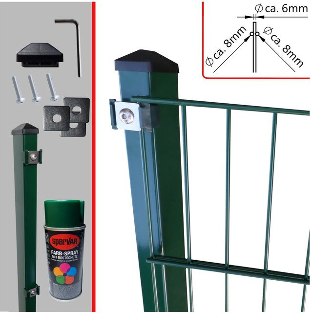 Fa-Bausysteme Doppelstabzaun Moosgrün 8-6-8 Plättchen Höhe: 1830 mm, Länge: 42,5 m - Bild 1