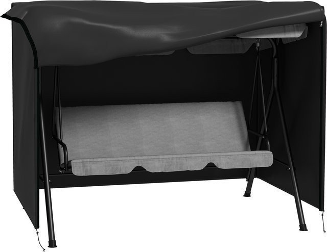Outsunny Schutzhülle für 3er Hollywoodschaukel aus Polyester, Wasserabweisend und UV-Beständig, Schwarz, B/T/H: 205 x 124 x 164 cm - Bild 1