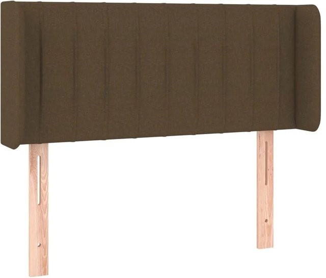 vidaXL Kopfteil mit Ohren Dunkelbraun aus Stoff und Lärchenholz B/T/H: 83 x 16 x 78/88 cm - Bild 1
