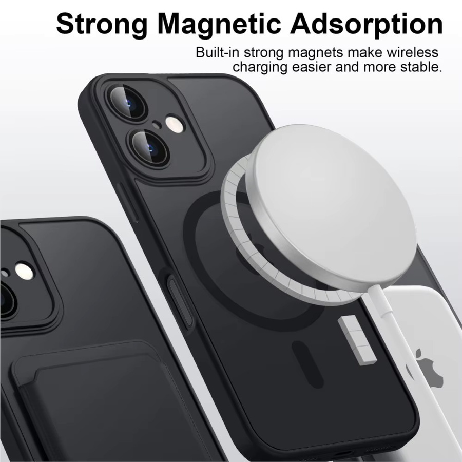 Transluzente Magnetische Matte Hülle für Apple iPhone 11 bis 17 Pro Max mit MagSafe Kompatibilität in Schwarz - Bild 5