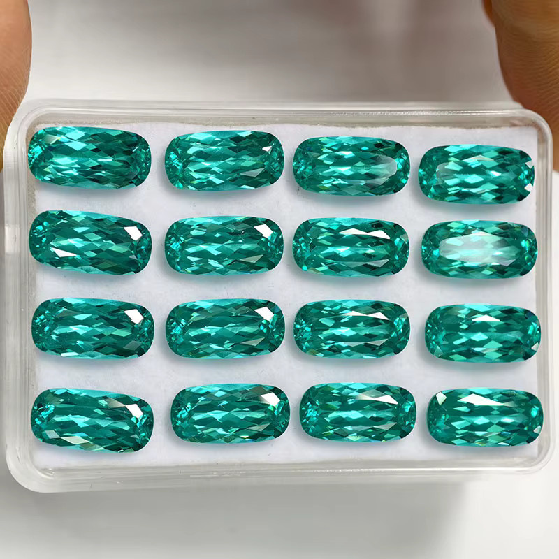 Paraiba Yttrium Aluminium Granat, Lab Diamonds, L-Cushion Cut, lose Edelsteine - Bild 2