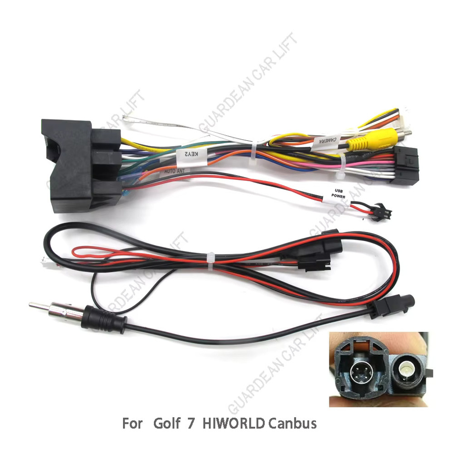 Hiworld Canbus Box Decoder 16-Pin Kabelbaumadapter für Android Radio in Volkswagen Golf 7 und Tiguan, Schwarz - Bild 2
