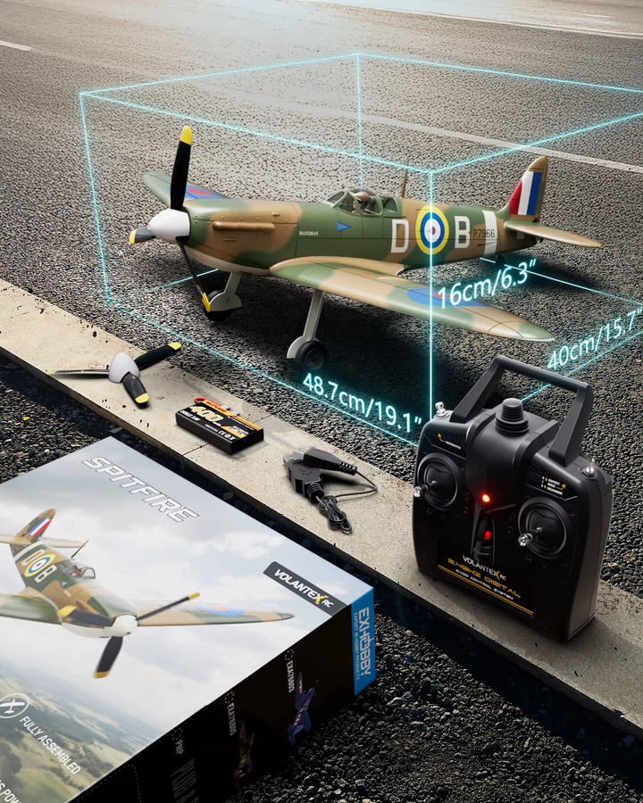 Volantexrc Spitfire 500 mm RC-Kampfflugzeug, mit bürstenlosem Motor, RTF-Flugzeug - Bild 6