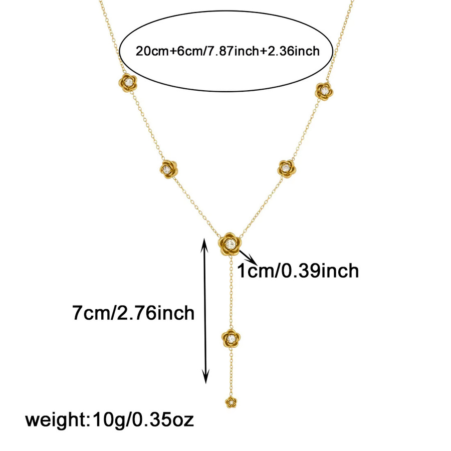 xiyanike Halskette Edelstahl, Zirkonia, Gold, Damen - Bild 3