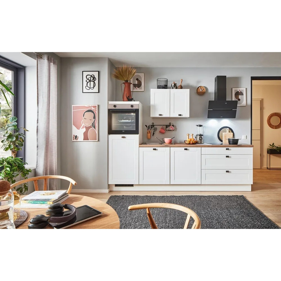 pino Küchenzeile Weiß Matt mit Geräteschrank Breite: 270 cm, Tiefe: 60 cm, Höhe: 174 cm - Bild 2