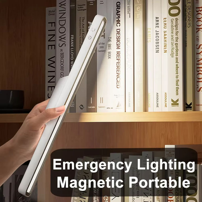 Wiederaufladbare LED Schreibtischlampe in Weiß mit Magnetbefestigung, stufenlos dimmbar per Touch und USB-Anschluss, ideal als Schrank- oder Nachtlicht - Bild 3